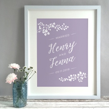 Blossom Personalised Wedding Gift Print