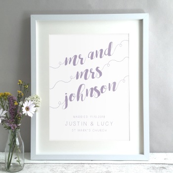 Calligraphy Personalised Wedding Gift Print