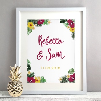 Tropical Personalised Wedding Gift Print