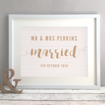 Rustic Wood Personalised Wedding Gift Print