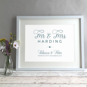 Simple Personalised Wedding Gift Print