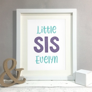 Big/Little Sis Kids Room Personalised Name Print
