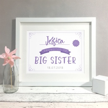 Promoted To Big Sister Kids Personalised Name Print