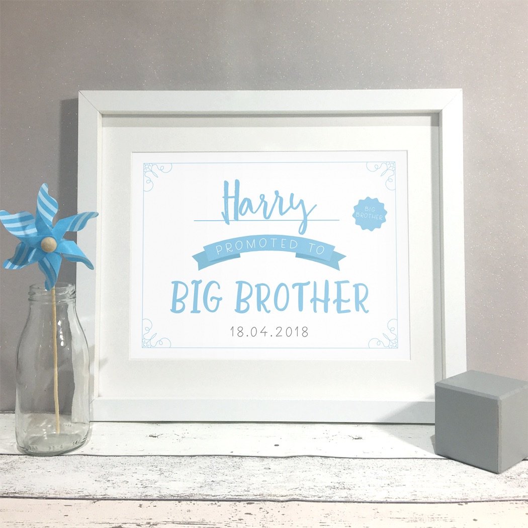 Promoted To Big Brother Kids Personalised Name Print