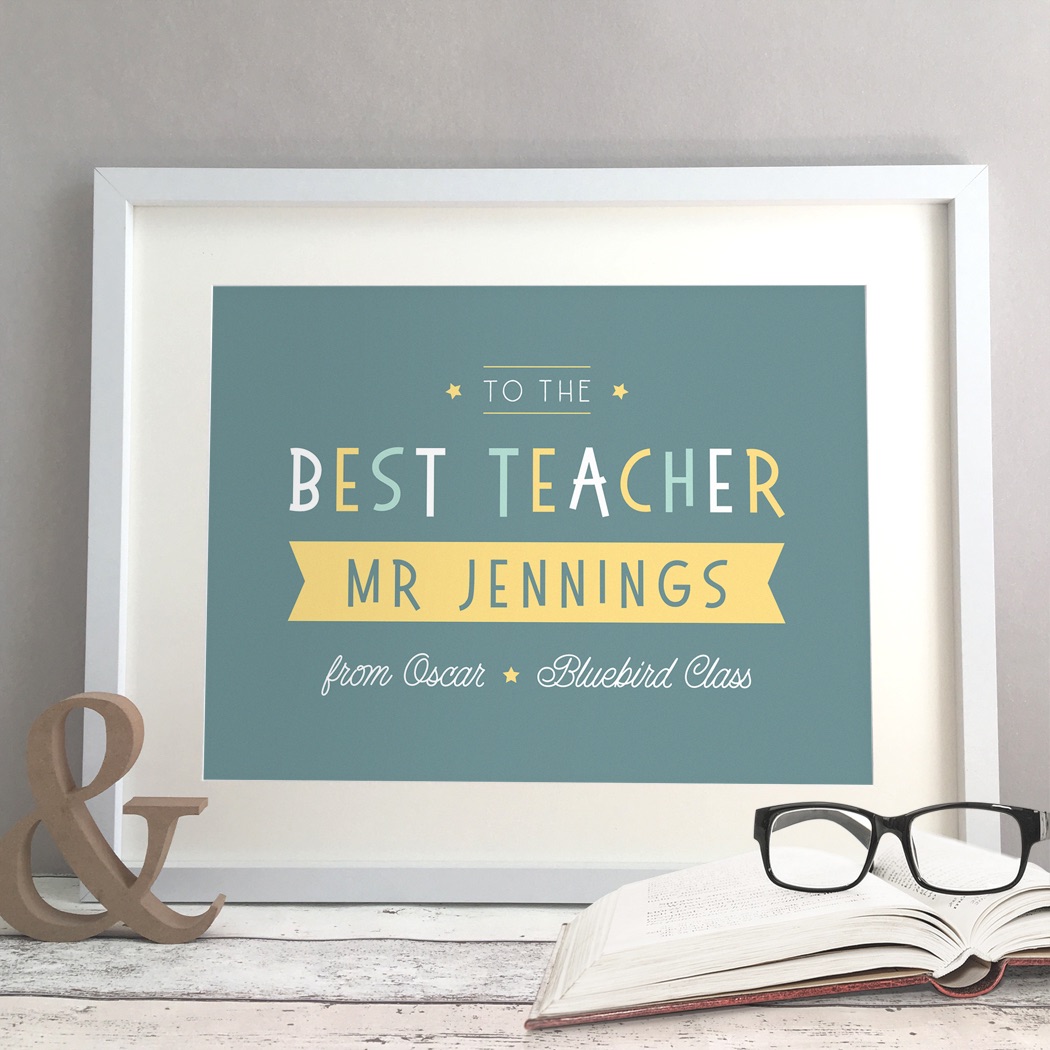 Best Teacher Personalised Gift Print