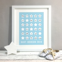 Stars Personalised Baby Shower Guest Book Print Alternative