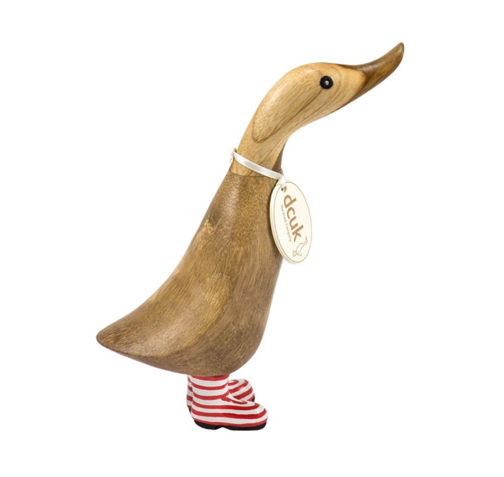 DCUK Red Stripey Welly Duck - Duckling