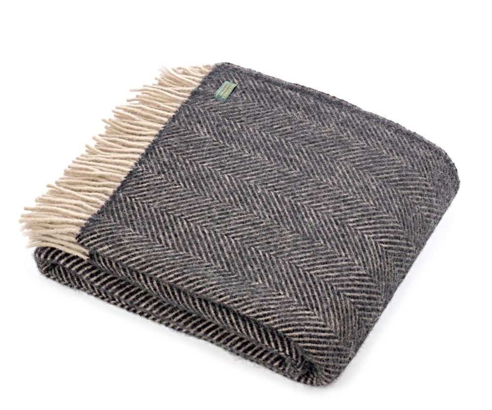 Tweedmill Herringbone Pure New Wool Throw - Vintage