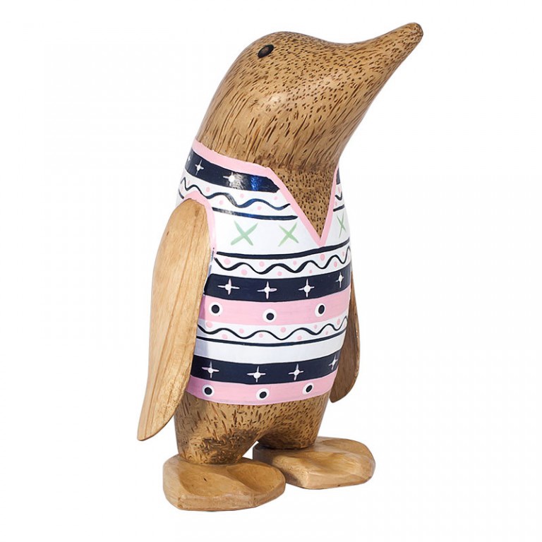 DCUK Natural Tank Top Penguin - White/Blue/Pink