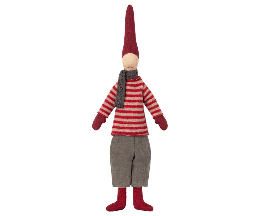Maileg Mini Christmas Pixy Boy - Red Stripe Jumper