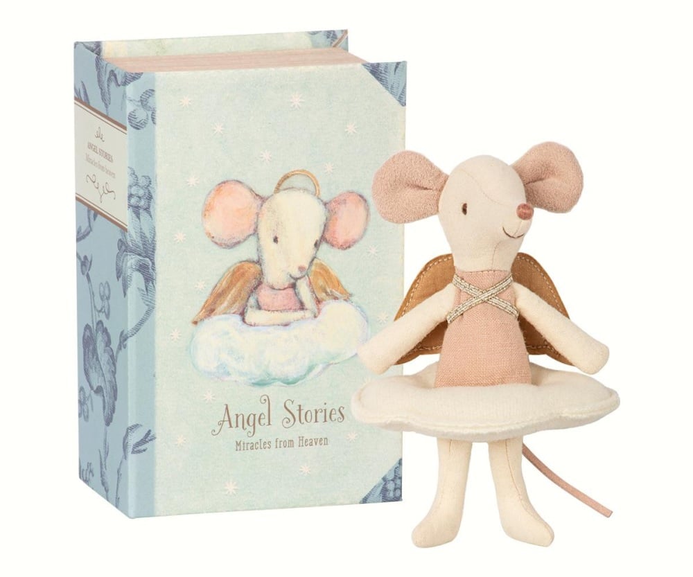 Maileg Angel Big Sister Mouse in Book