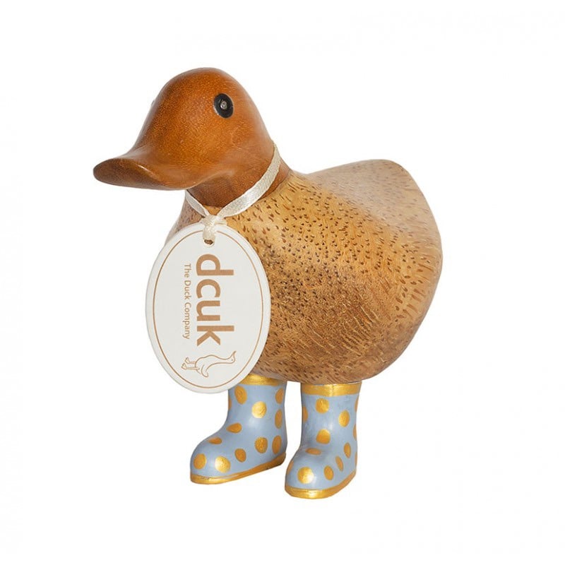 Dcuk Ducky with Lilac and Gold Spotty Welly Boots 12cm