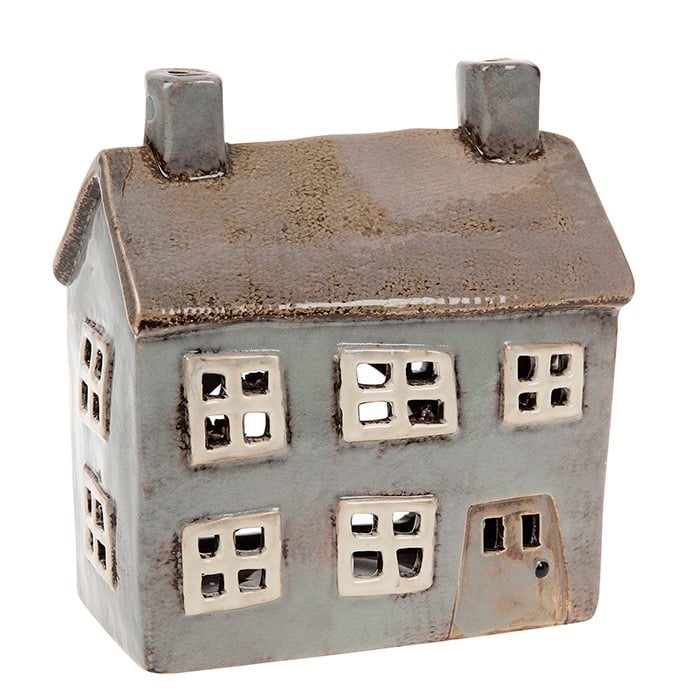 Glazed Pottery Tealight House - Large