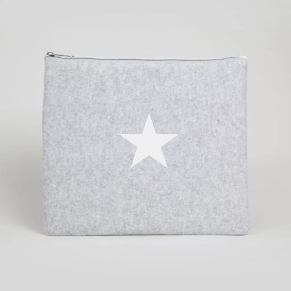 Chalk UK Wool Star Bag Large - Silver Grey