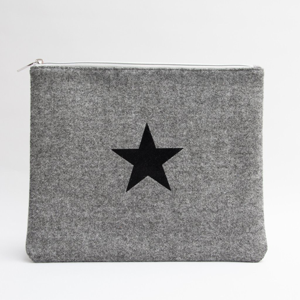 Chalk UK Wool Star Bag Large - Charcoal Grey