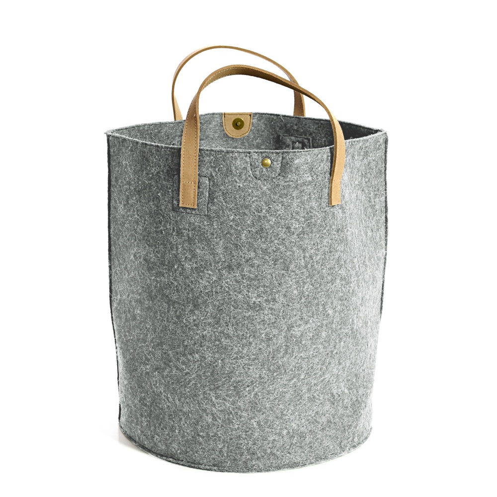 Tweedmill Felt Storage Basket - Silver Grey