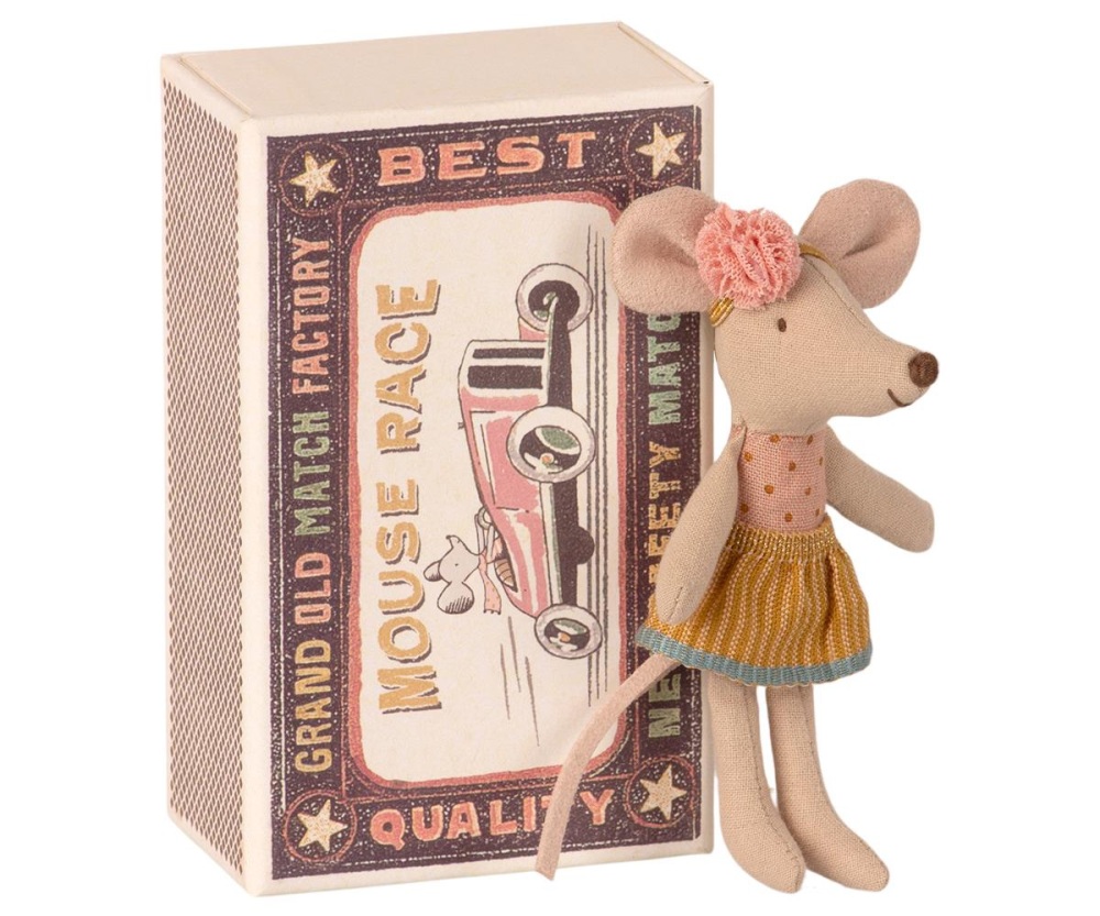 Maileg Little Sister Mouse In Matchbox 