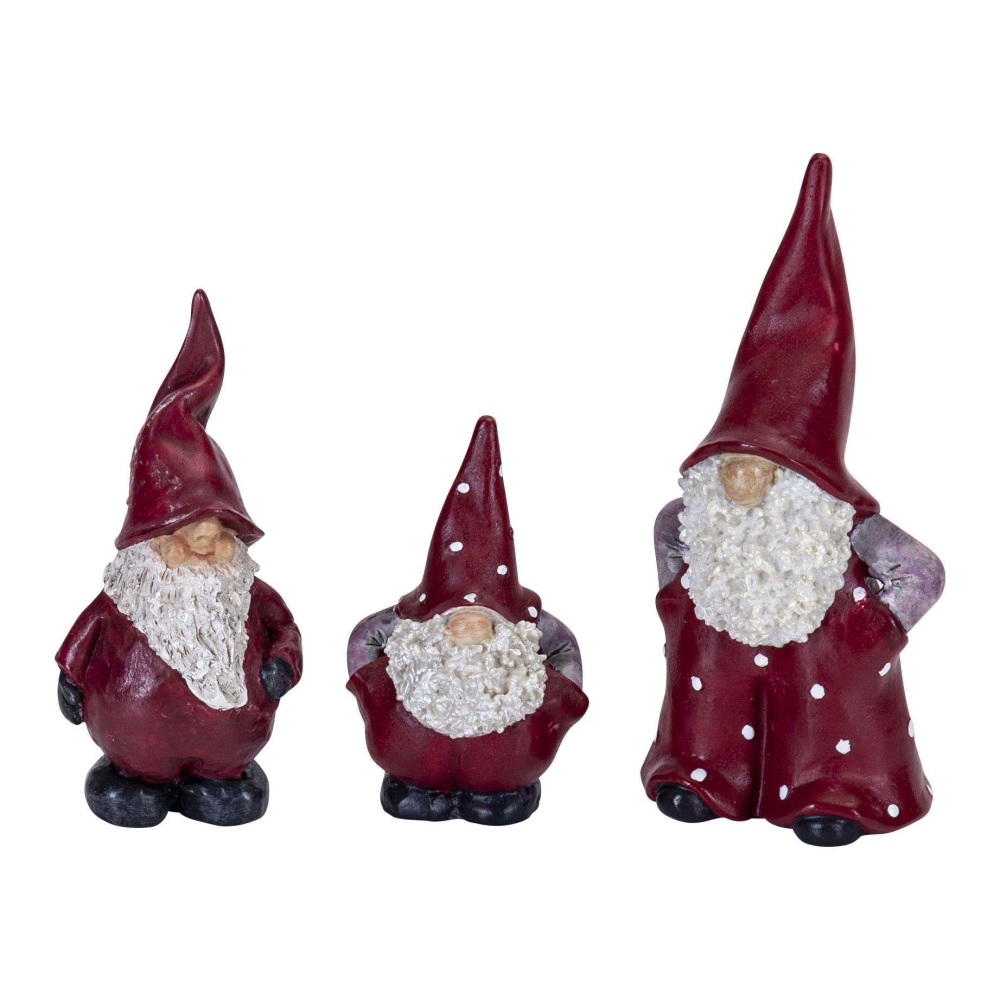 Naasgransgarden Santa Elmer, Max and Leonard Christmas Ornaments - 3 Piece 
