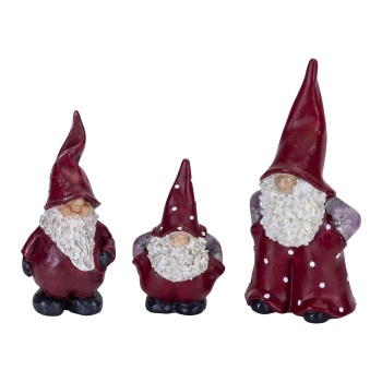 Naasgransgarden Santa Elmer, Max and Leonard Christmas Ornaments - 3 Piece Set 