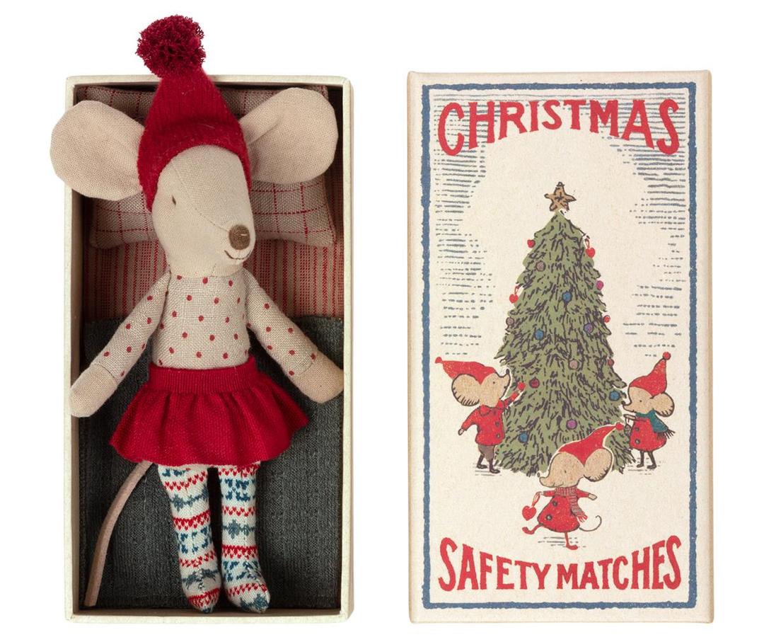 Maileg Christmas Mouse In Matchbox - Big Sister 2021 Retired