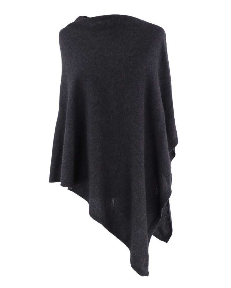 Cashmere Blend Poncho - Anthracite