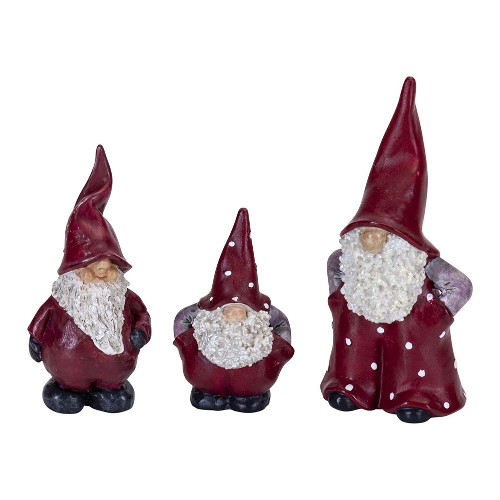 Naasgransgarden Santa Elmer, Max and Leonard Christmas Ornament Set - 9cm