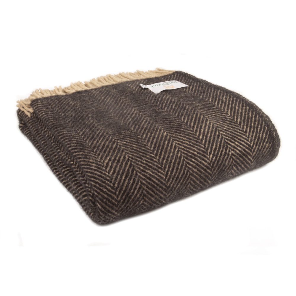 Tweedmill Herringbone Blanket - Vintage Brown - Large