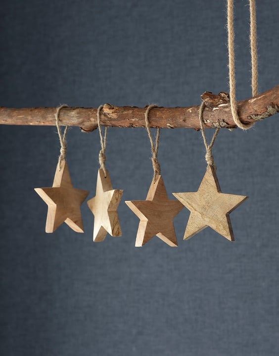 Garden Trading Woodbridge Mango Wood Stars - Set of 4