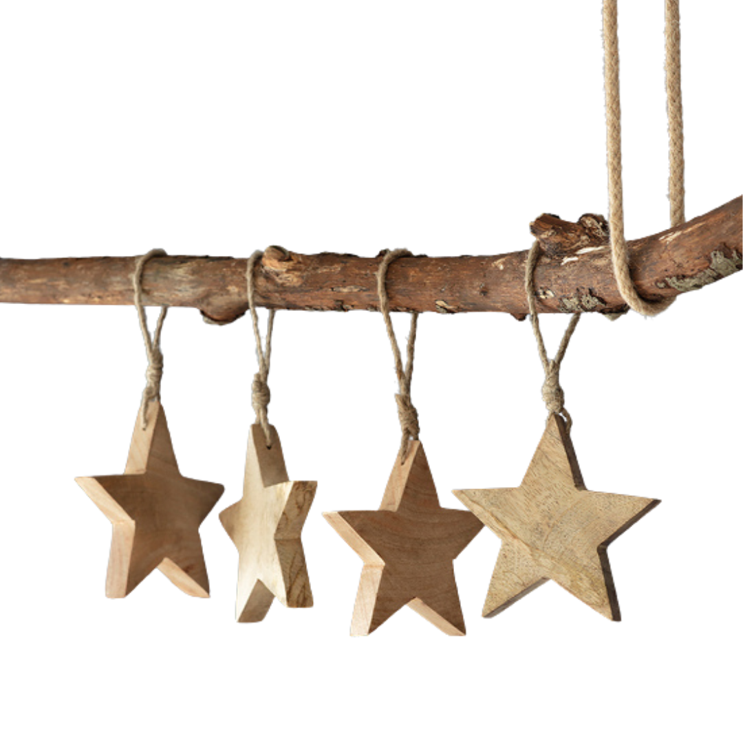 Garden Trading Woodbridge Mango Wood Stars - Set of 4