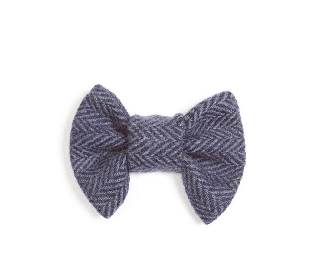 Herringbone Wool Doggy Bow Tie