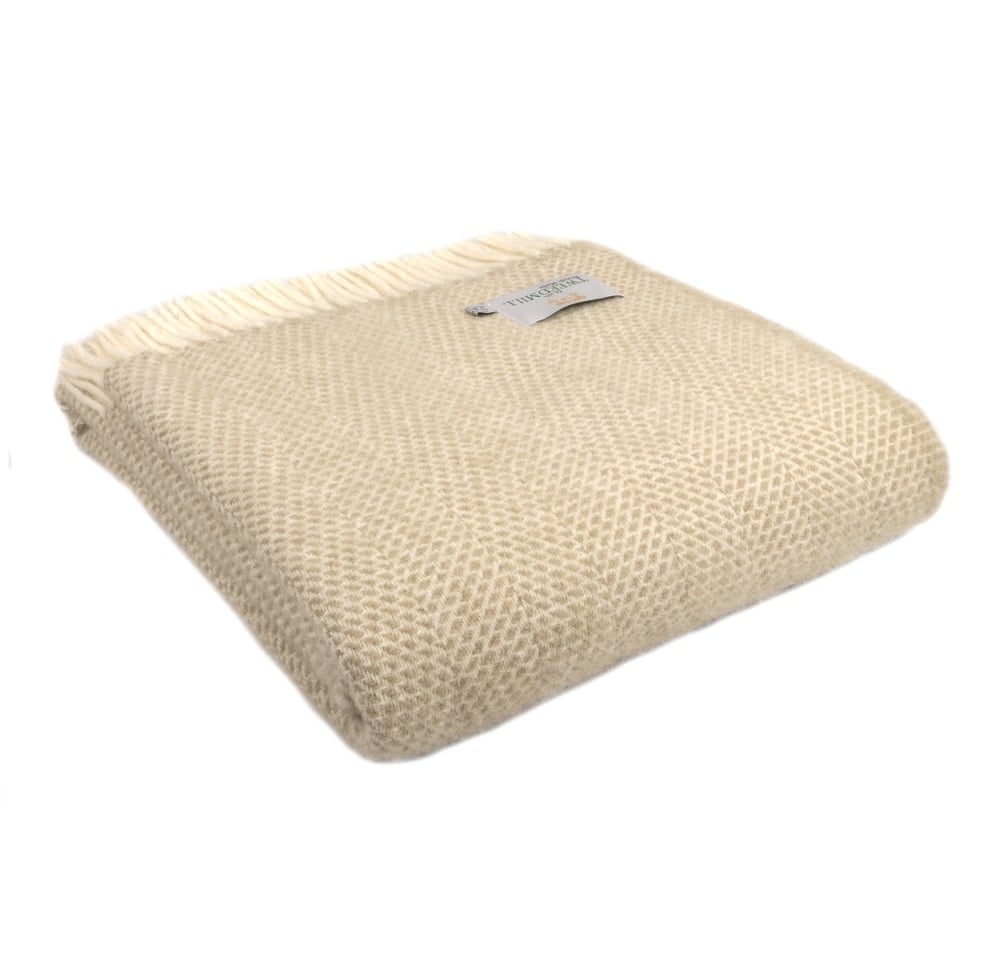 Tweedmill Beehive Blanket - Oatmeal - Large