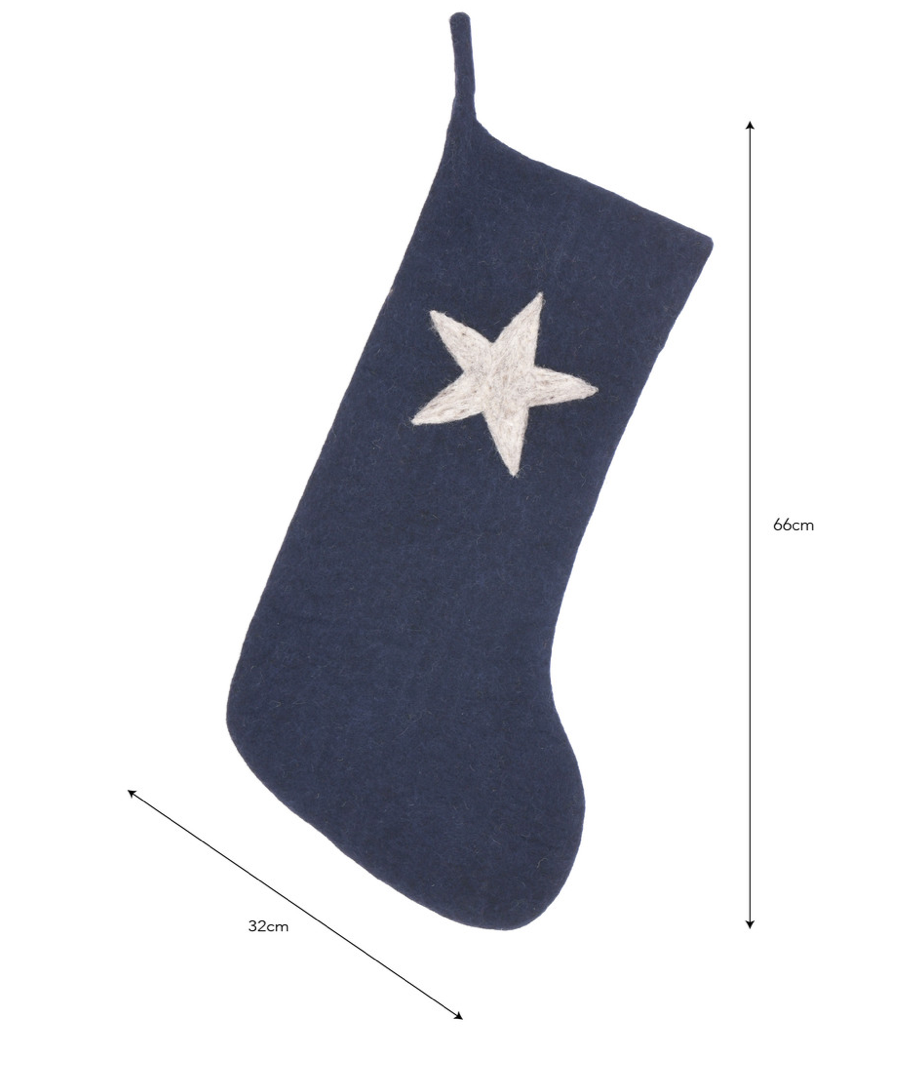 Garden Trading Southwold Christmas Star Stocking - Ink