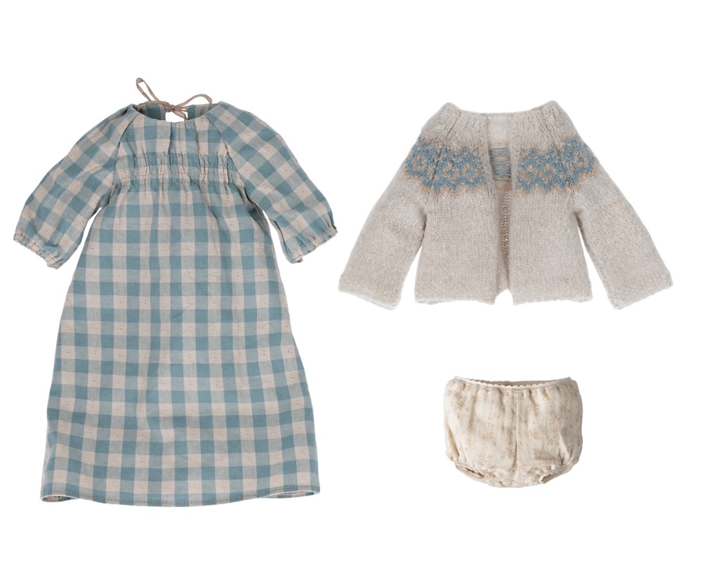Maileg Bunny  Check Dress - Size 4