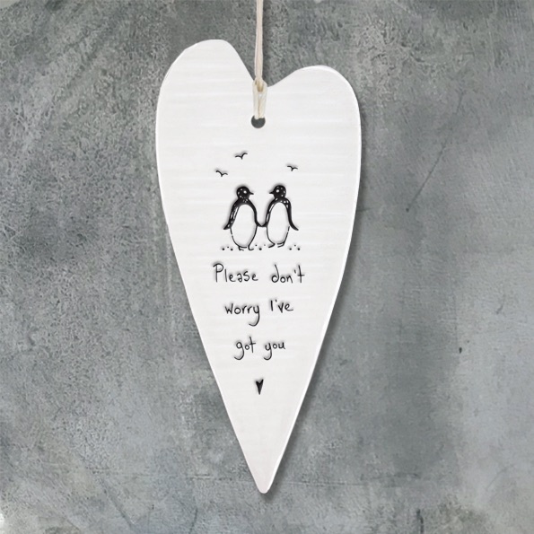 East of India Wobbly Long Hanging Heart - I’ve Got You