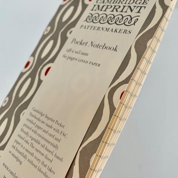 Cambridge Imprint Pocket Notebook - Persephone Grey and Crimson