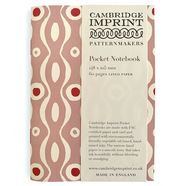 Cambridge Imprint Pocket Notebook - Persephone Pale Pink and Raspberry