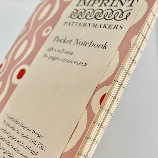 Cambridge Imprint Pocket Notebook - Persephone Pale Pink and Raspberry