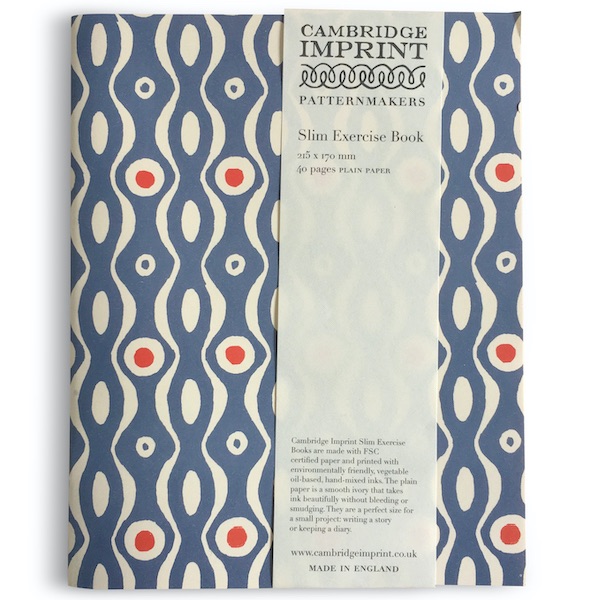 Cambridge Imprint Exercise Book - Persephone Cornflower and Red