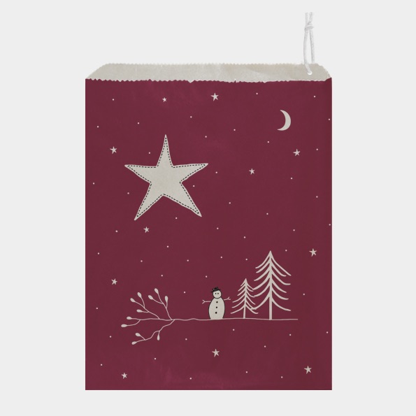 East of India Gift Bags - Starry Sky Red 10 Pieces