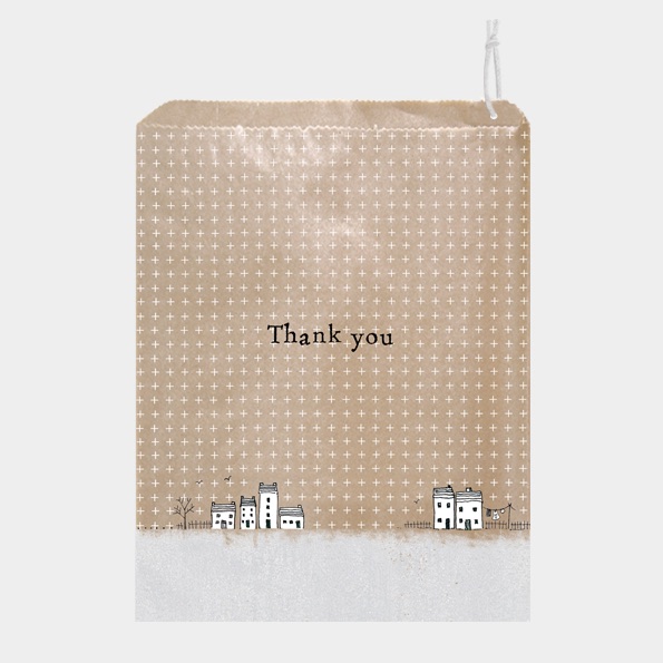 East of India Gift Bags - Thank You Houses 10 Pieces
