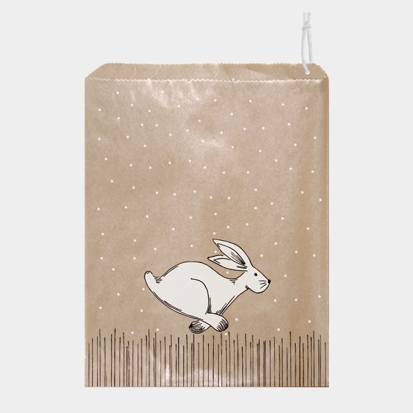 East of India Gift Bags - Running Hare 10 Pieces