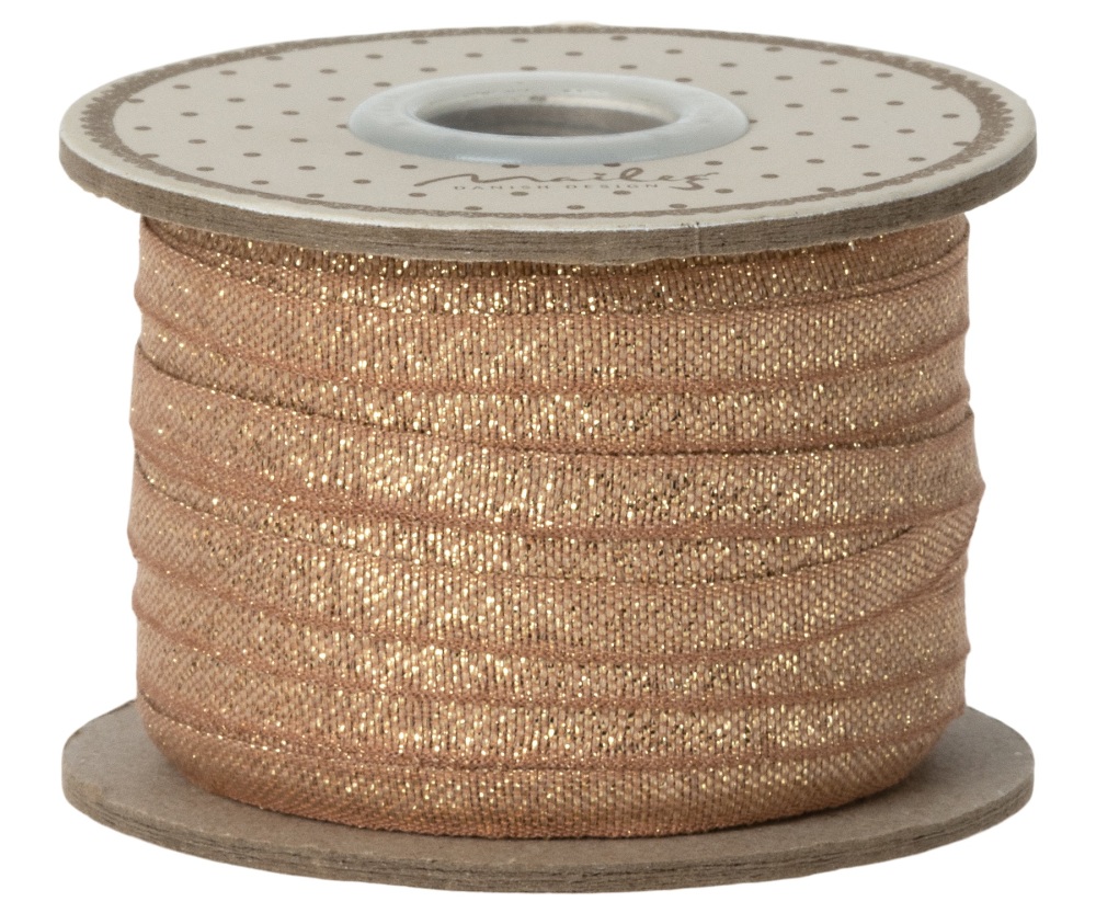 Maileg 25 Metres Ribbon - Vintage Rose/Gold