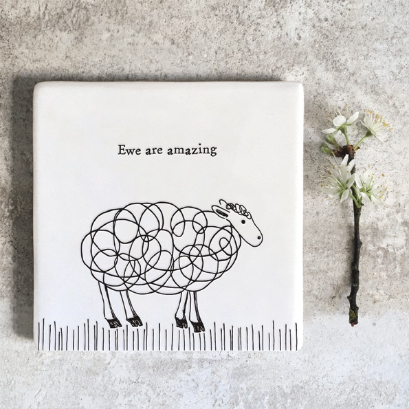 East of India Ceramic Coaster - Ewe Are Amazing
