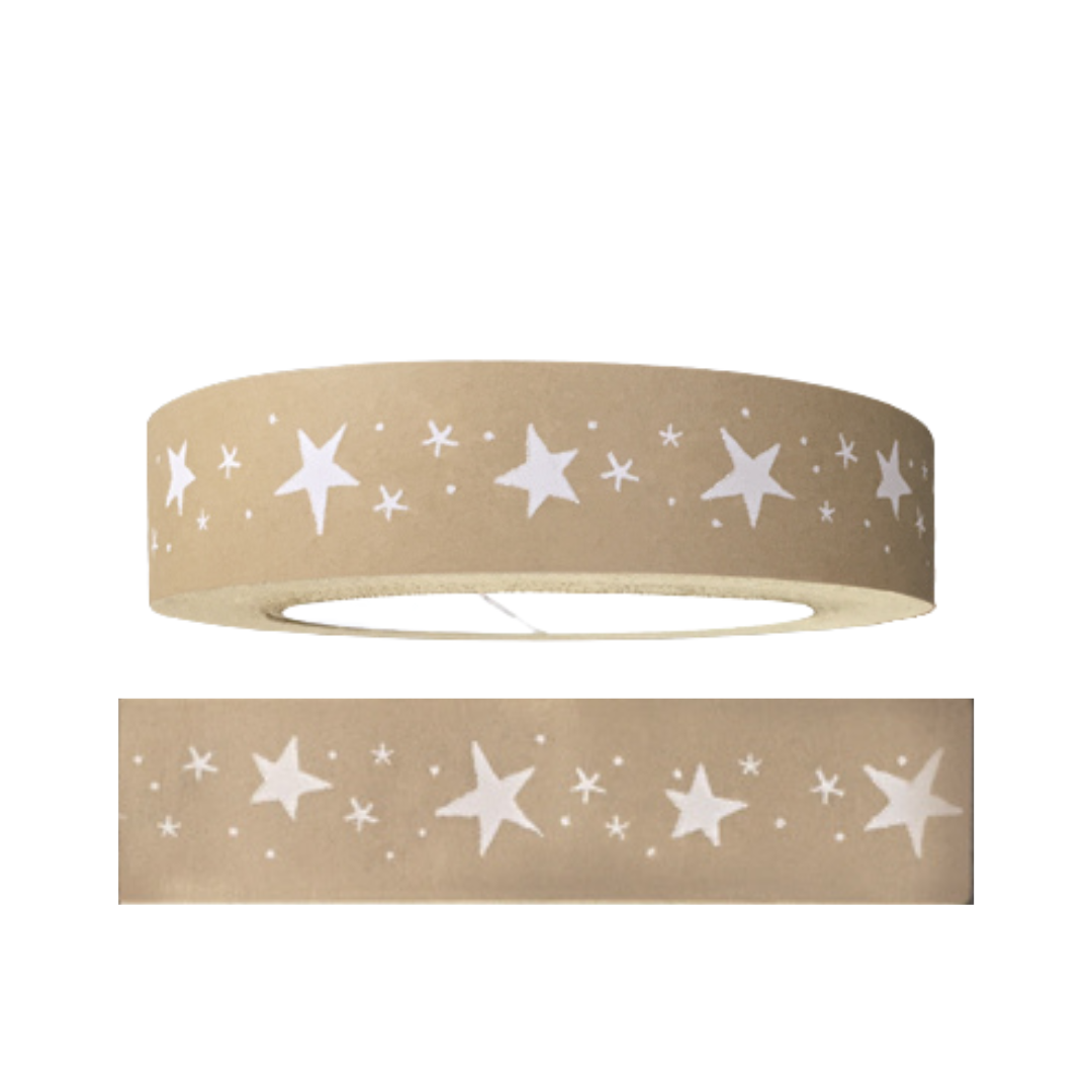 East of India  50 Metres Brown Tape - Stars