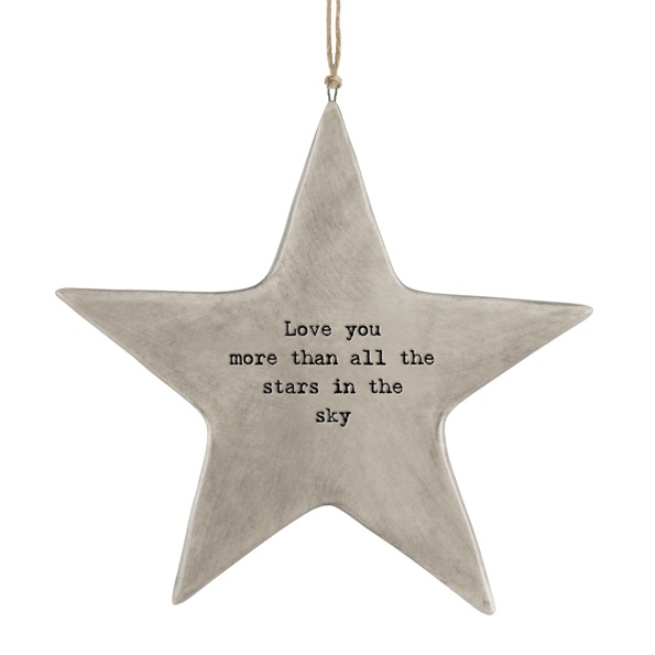 East Of India Rustic Hanging Star - Love You More