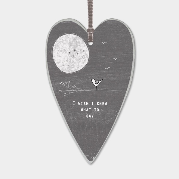 East of India Long Hanging Heart Tag - Wish I Knew