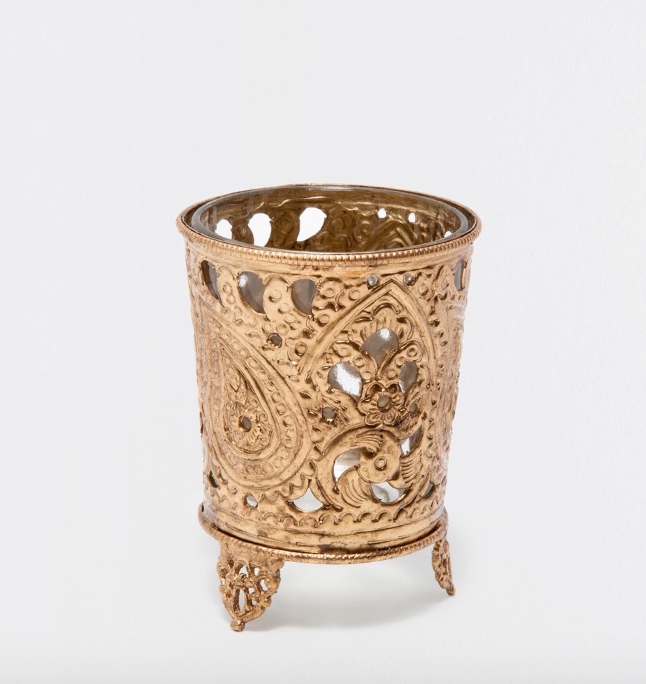 Ornate Brass Tea Light Holder