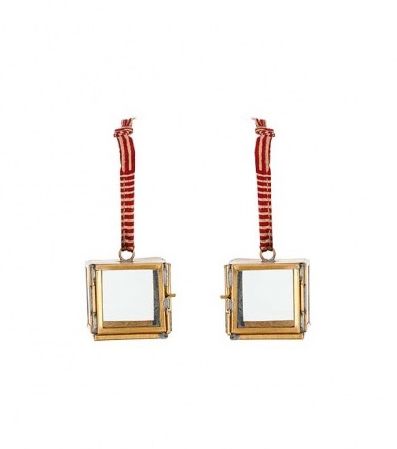 Nkuku Tiny Brass Kiko Box Decorations - Set of 2