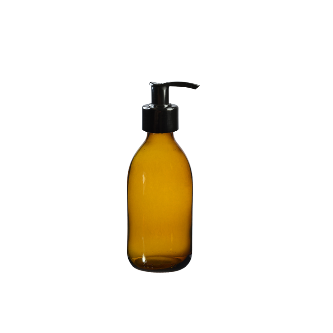 Amber Glass Bottle with Pump - 250ml