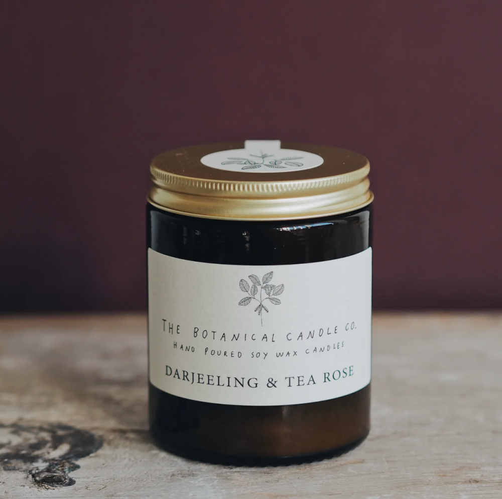 The Botanical Candle Co. Soy Wax Candle - Darjeeling & Tea Rose - Medium
